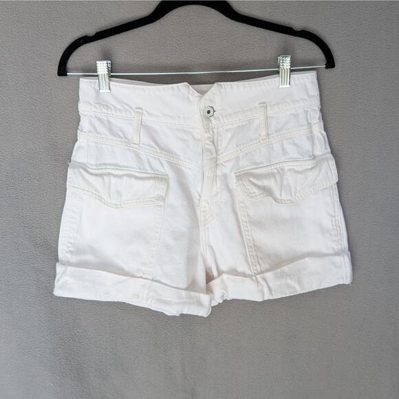 Jonathan Simkhai Standard Sierra Utility White Denim High Rise Shorts, size 27 - Picture 1 of 9